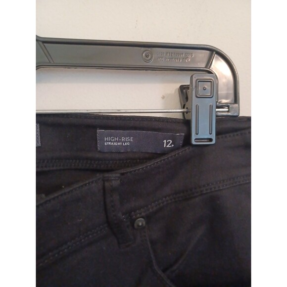 J Jill Denim Jeans Womens 12 Black High Rise Straight Leg Ankle Zip Fly Stretch - Picture 3 of 7